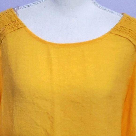 Hope & Harlow Boho Romantic Yellow Laced Swing Flowy High Low Top Spring Easter - Picture 2 of 11